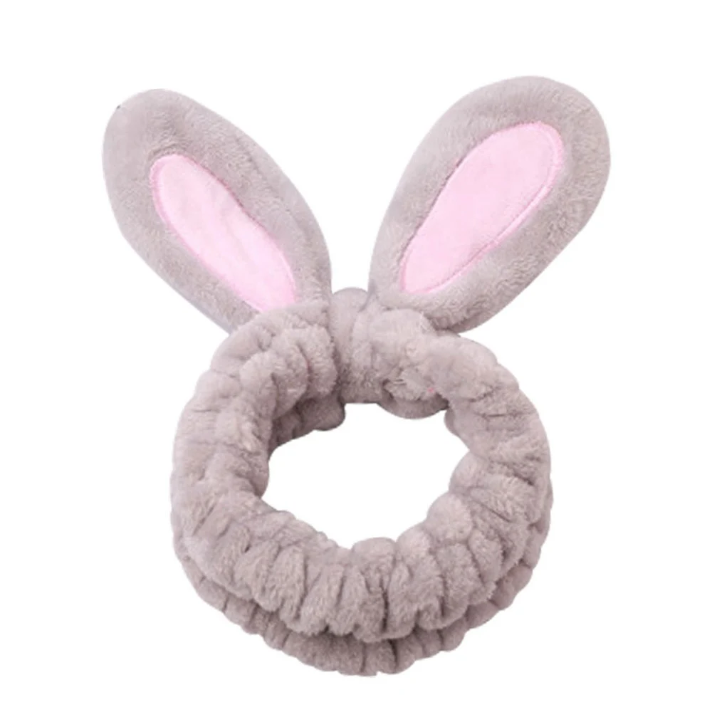 

Velvet Rabbit Ear Wash Face Headbands For Lady Makeup Shower Spa Mask Hairbands Elastic Soft Hair Bow Turban Hair Accessories