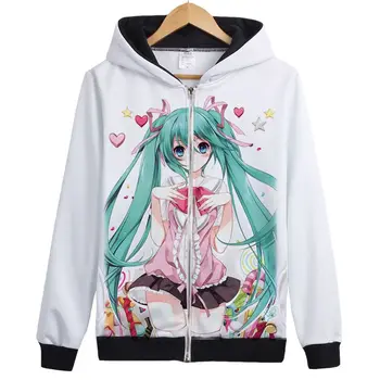 

Japan Anime Hatsune Miku Cosplay Hoodie Women Casual Vocaloid Sweatshirt Women's Cute Hooded Kawaii Coat 111406
