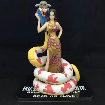 

18CM Japanese classic anime figure one piece Boa Hancock gold/purple cheongsam action figure collectible model toys for boys