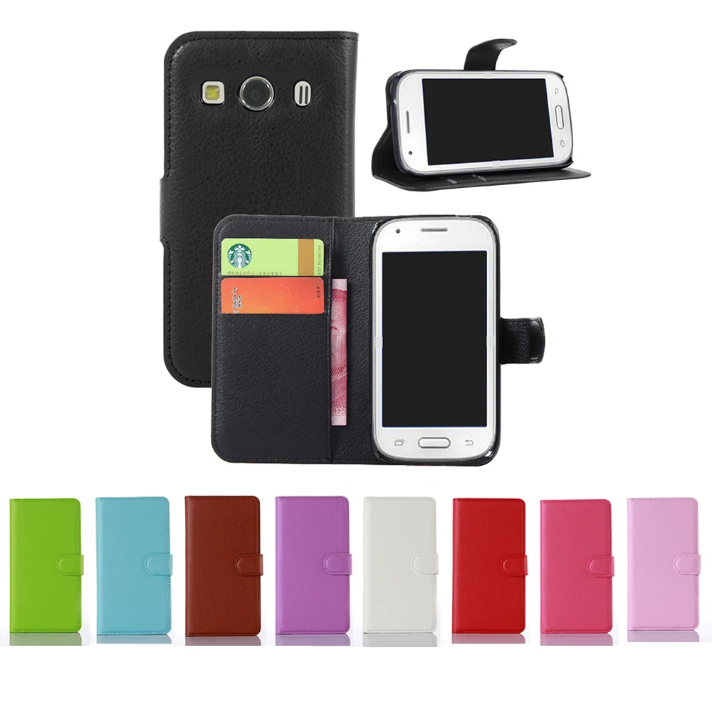 Ace 4 G357FZ New Litchi Flip Leather Case For Samsung Galaxy Ace Style LTE G357 With Card Slots 