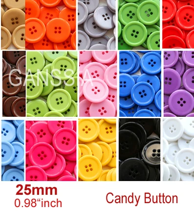 30pcs/lot Flatback Sewing Button 25mm Bulk Buttons For Craft