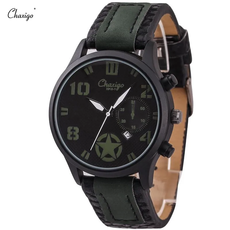 Chaxigo Wrist Watches Brand Colorful Leather Band Quartz Cheap Price