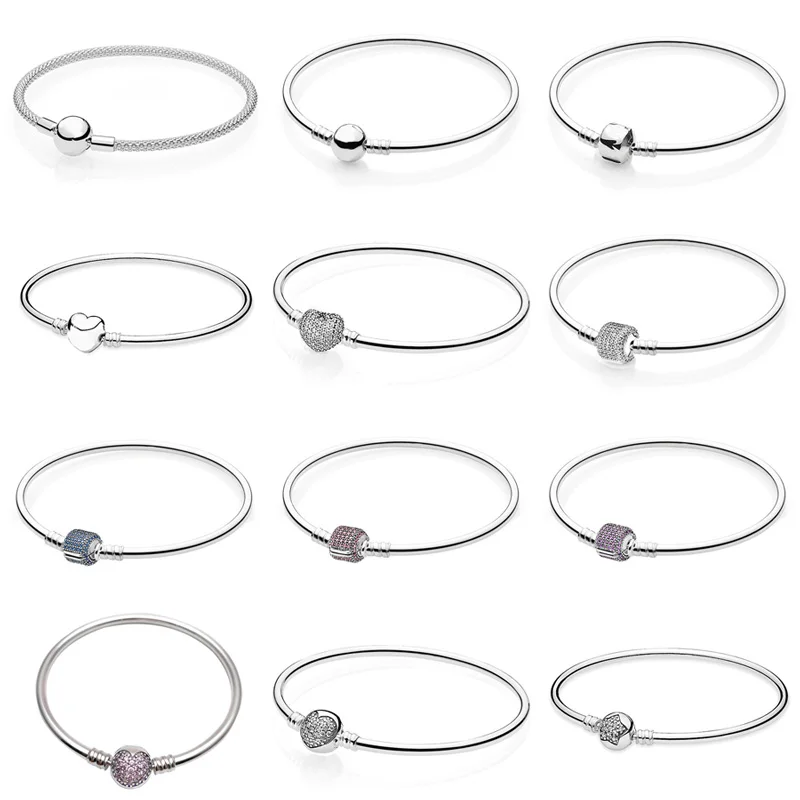 Pandora moments heart clasp bangle Clearance