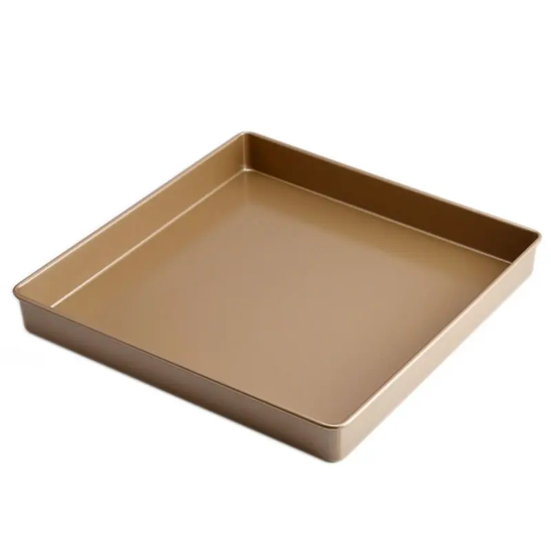 

High quality 11"Carbon Steel Gold Cake Pan Rectangular Baking Pan Advanced Nonstick square baking pan Tray utensilios