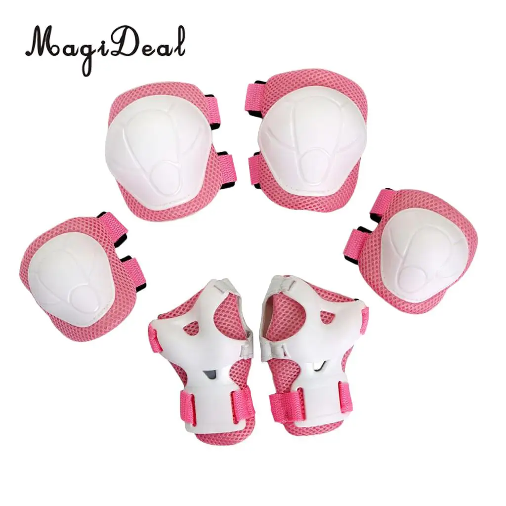 MagiDeal 6 Pcs Cycling Kid Child Roller Skating Bicycle Helmet Knee Wrist Guard Elbow Pad for Skateboard Skating Protective Set