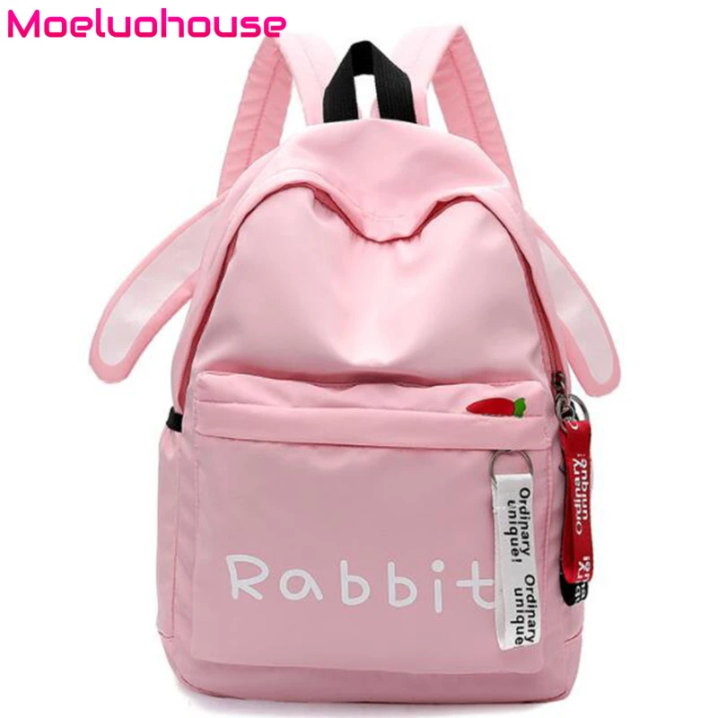

Moeluohouse Women Teenage Mori Girl Backpack School Book Student Bag kawaii Rabbit Ears Large Capacity Japanese Style Cute Gift