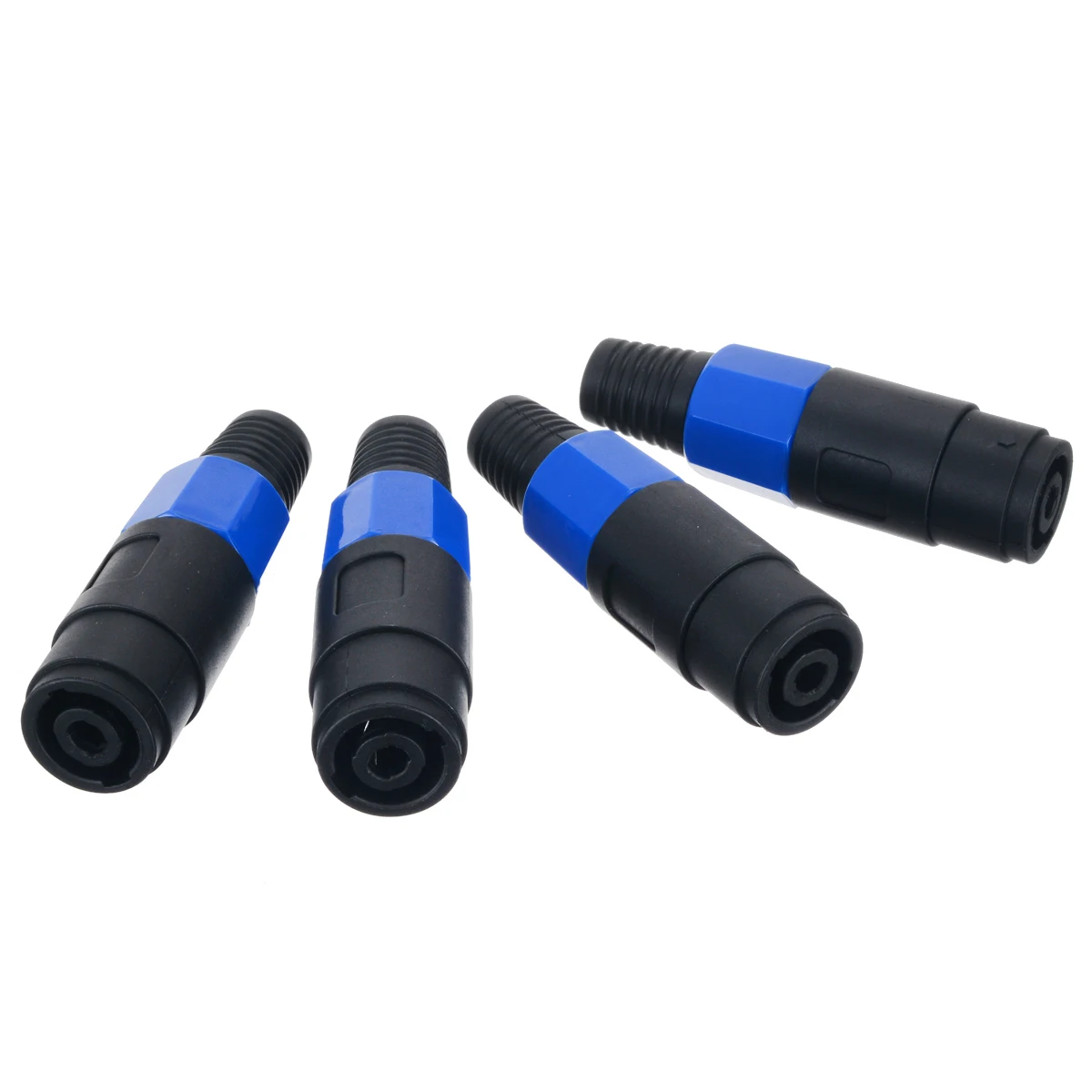 4Pcs/set 4x 4 Pin Pole Female Jack Speaker Cable Connector Solder Adapter Suitable for Microphone Audio Loudspeaker