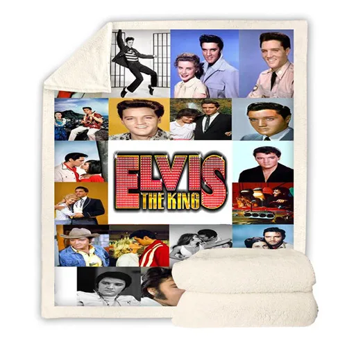 Elvis одеяло плюшевое для женщин и мужчин 3D печатных Король шерпа флисовое покрывало дети пледы одеяло микрофибра - Цвет: BZKH1360