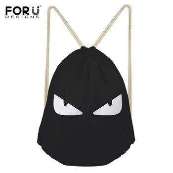 

FORUDESIGNS Backpacks Skull Drawstring Bags Devil Eyed Beard Batman Bag For Teenager Multicolor Backpack Student School Bag