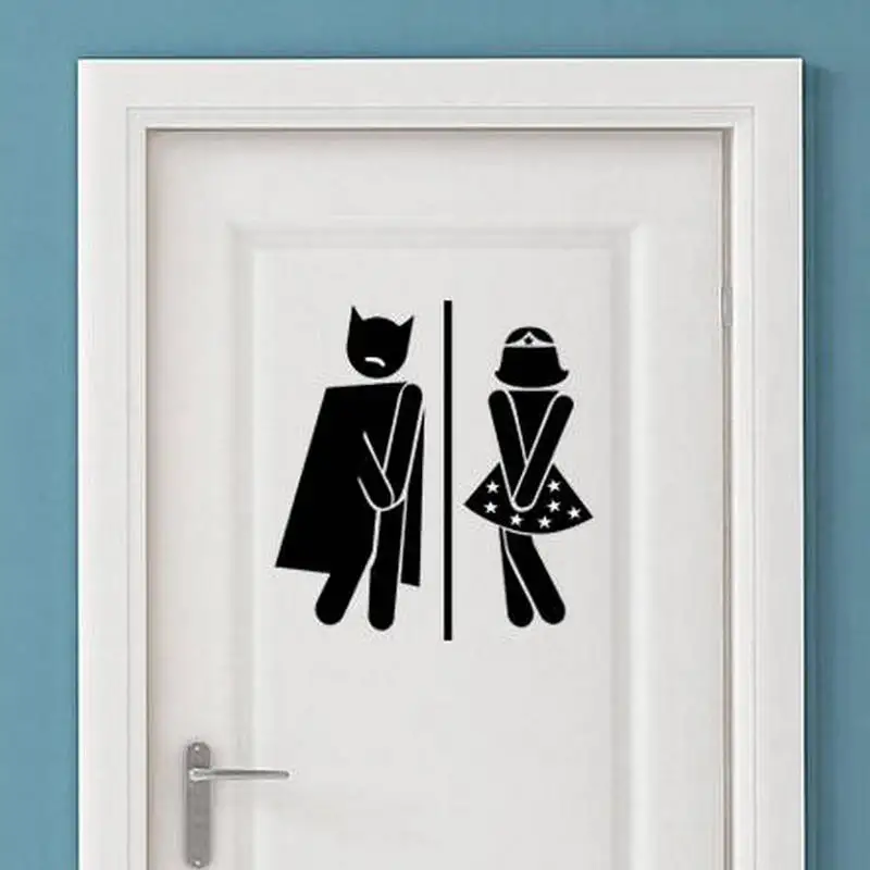 Мужские wo мужские туалеты знак смешной супергерой Туалет стикер для двери ванной комнаты