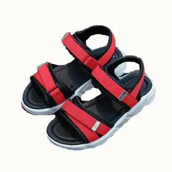 

2019 Wholesale Boys Nubuck Leather Sandals Fashion Kids Summer Flats Single Shoes Children Antislip Sole Sandals