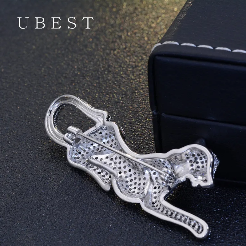 UBEST Роскошные брендовые циркониевые леопардовые броши в виде животных для женщин