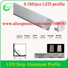 0.5 м/шт. V Форма 1616 алюминия угловой профиль для ширины до 10 мм 6 шт./лот