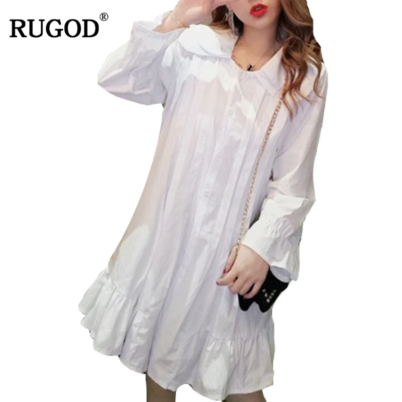 RUGOD 2018 летнее Элегантное Длинное Платье в стиле Лолиты белое платье женское