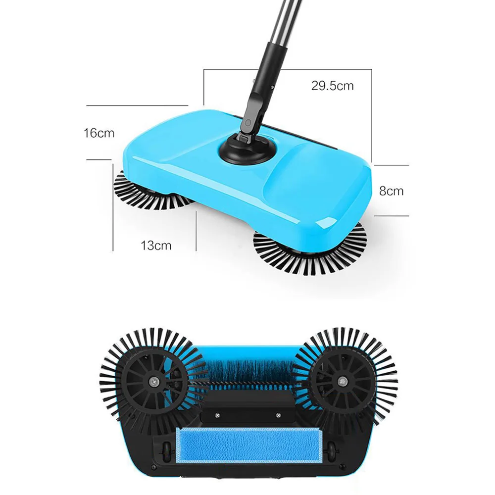 Нержавеющая сталь подметальная машина нажимного типа волшебная ручка для совка, метлы бытовой пылесос ручной толчок уборочная машина Робот для пола