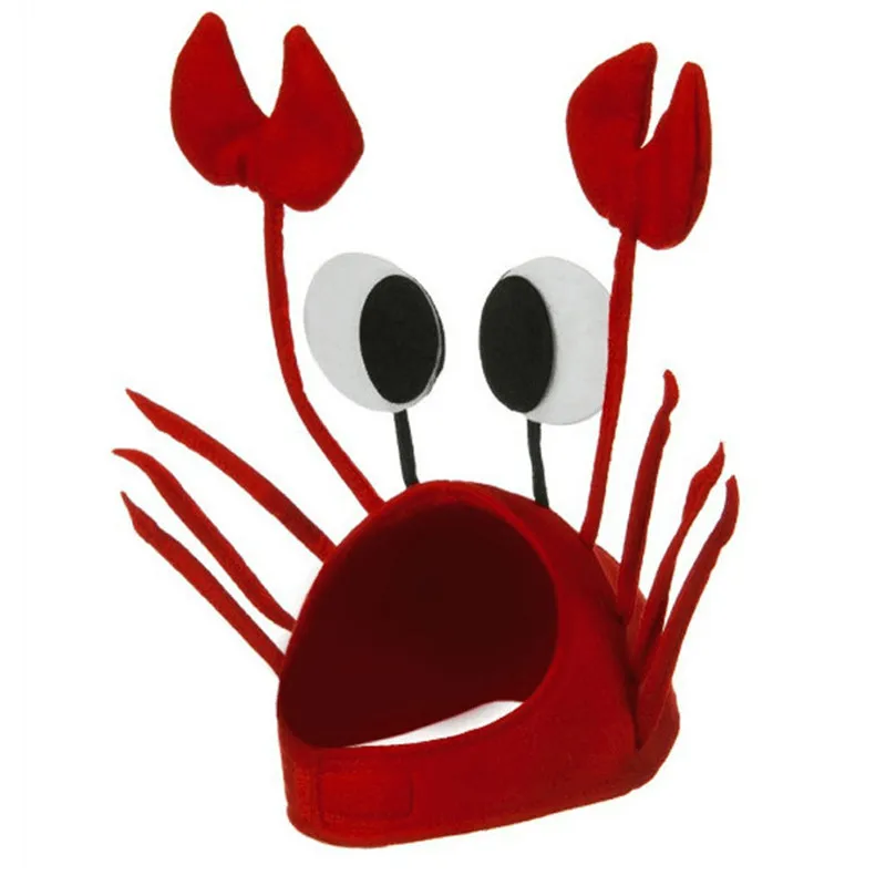 Creative Red Crayfish Crab Hat Caps Cosplay Props For Kids Adults Dance
