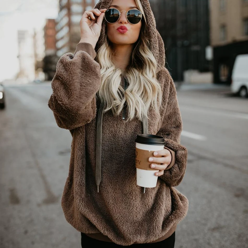 2018 Warm Hooded Sweater Women Thick Pullovers Women Outerwear Long Sleeve Womens Sweater Oversized Jumpers Women Pull Femme 2018 Warm Hooded Sweater Women Thick Pullovers Women Outerwear Long Sleeve Womens Sweater Oversized Jumpers Women Pull Femme