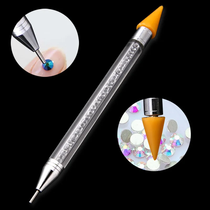 

Dual-ended Wax Pencil for Rhinestone Stones Dotting Pen Nail Art Pencil Picker Crystal Bead Handle Manicure Tools Nail Art Pen