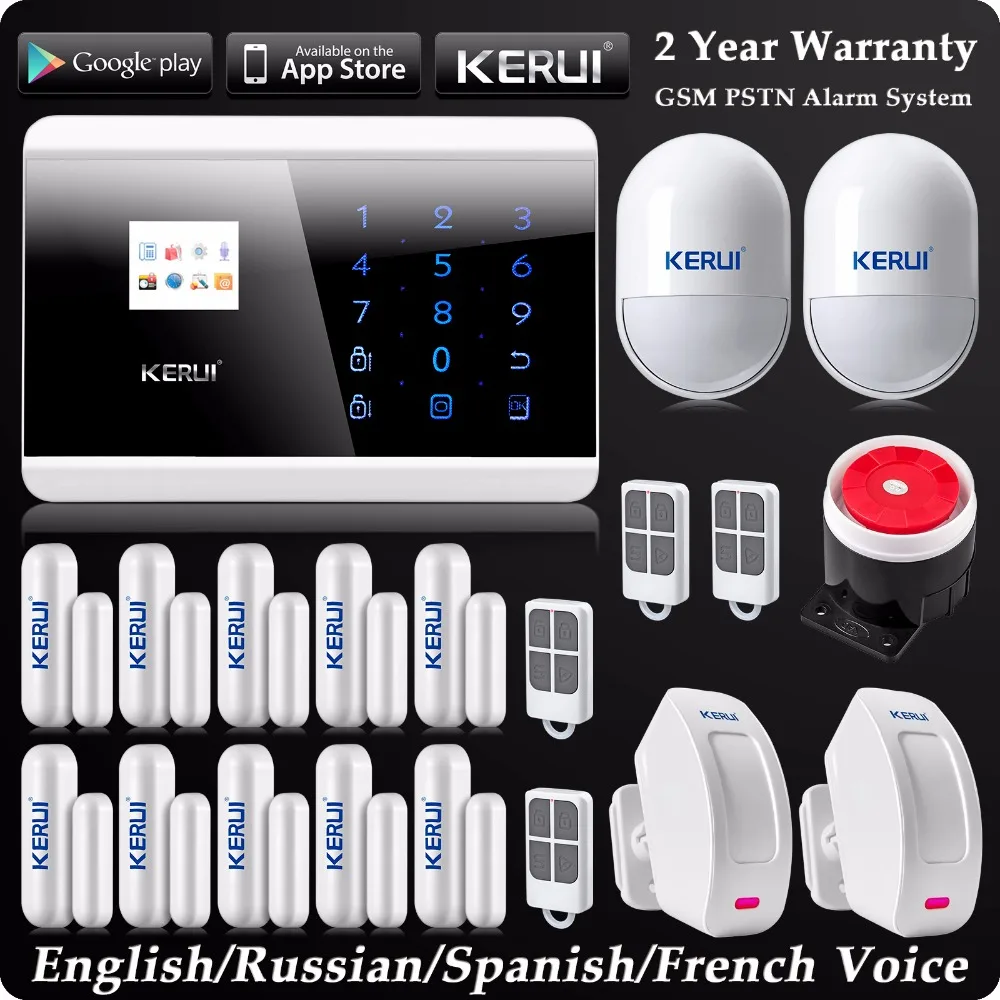 Kerui LCD Беспроводная Проводная GSM SMS домашняя система сигнализации