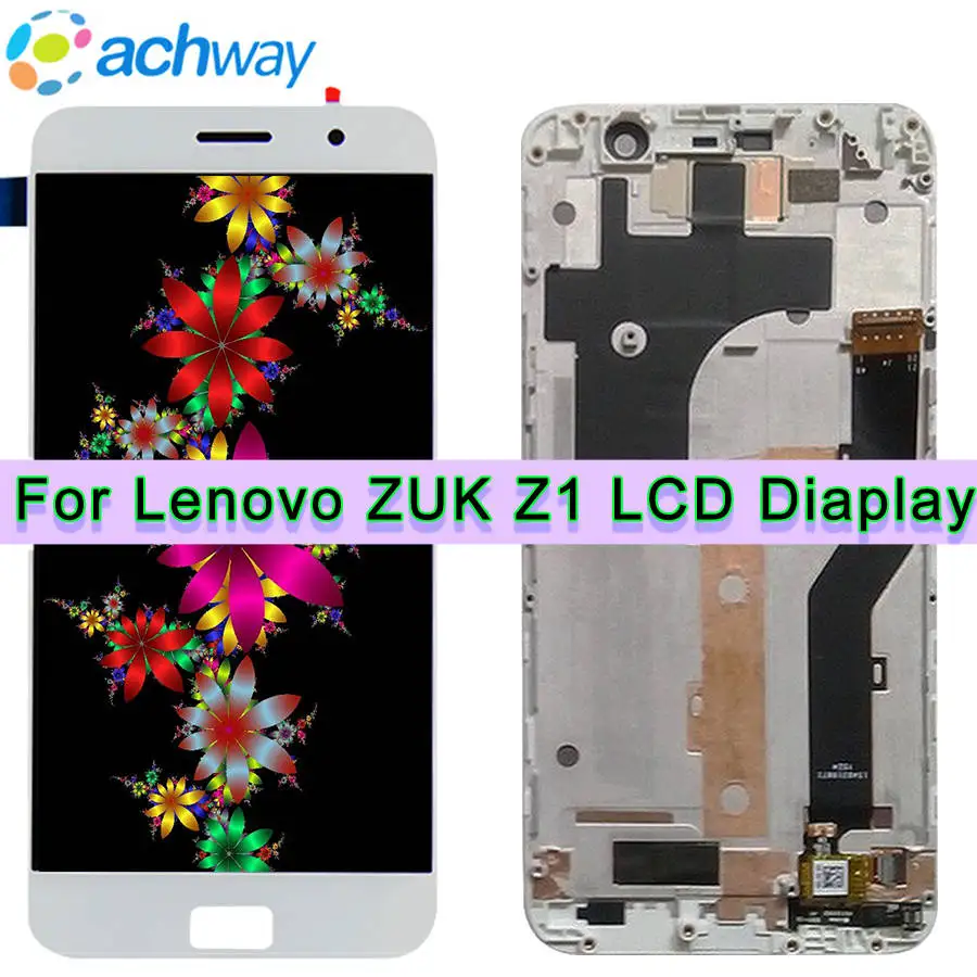 ЖК дисплей для Lenovo ZUK Z1 5 дюйма дигитайзер сенсорного экрана в сборе с рамкой Z1221