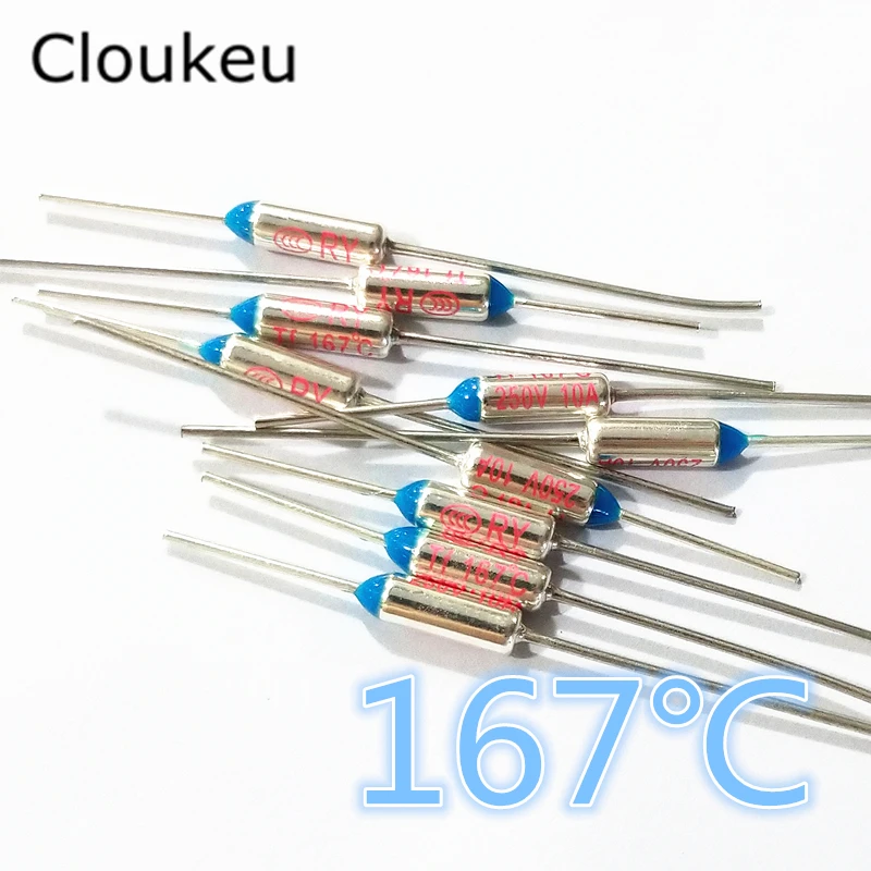 

10Pcs RY Tf 167C 250V10A/15A Metal temperature fuse 167 Centigrade