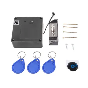

Cabinet Invisible Electronic RFID Lock Hidden Keyless Drawer Door Locks Sensor Locker 3 Keychains /3 Cards