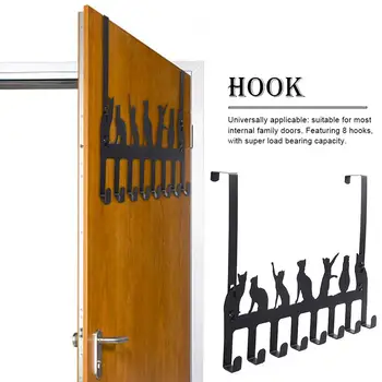 

Innovative Iron Door Hook Wall Hanging Hook Seamless Multifunctional Organizer Rack For Towel, Hat,Hoodies,Coat ,Cloth,Bag Black