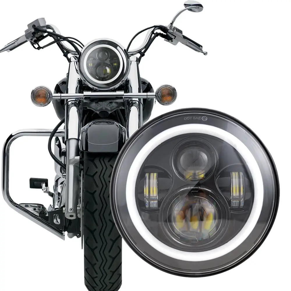 Buy Motorcycle Black/Chrome Halo Angel Eye DRL Led