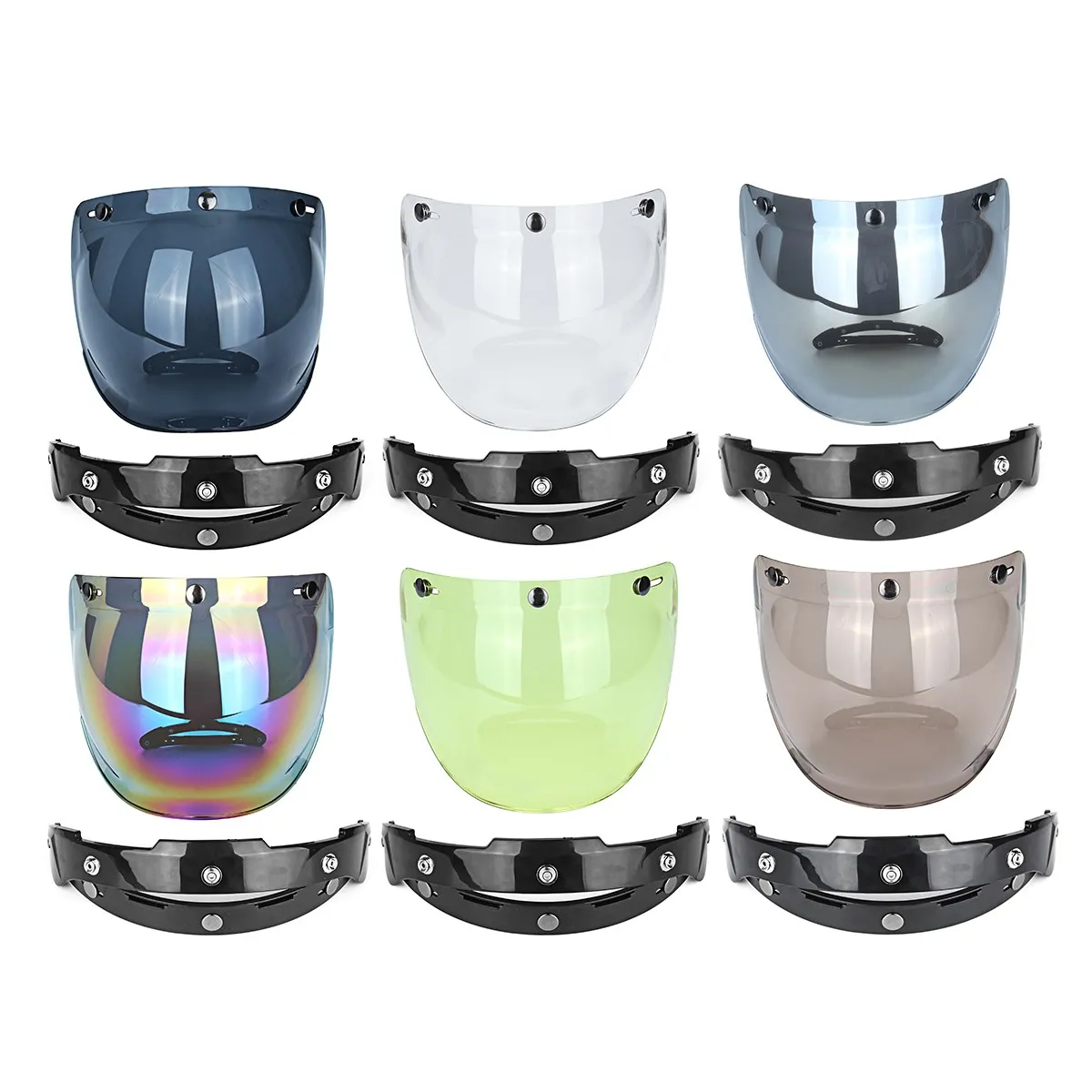 Windproof Motorcycle Helmet Bubble Visor Lens Retro Motorbike Bubble
