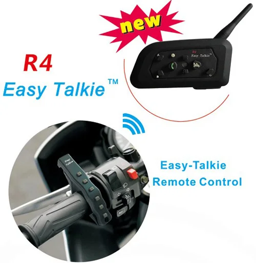 

R4 Easy Talkie Remote control 1pcs multi Bluetooth motorcycle helmet intercom BT interphone headset wireless communication