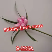 1200 X розовая ягодная косточка с длинными листьями, Bomboniere украшения(S-223A)( экспресс