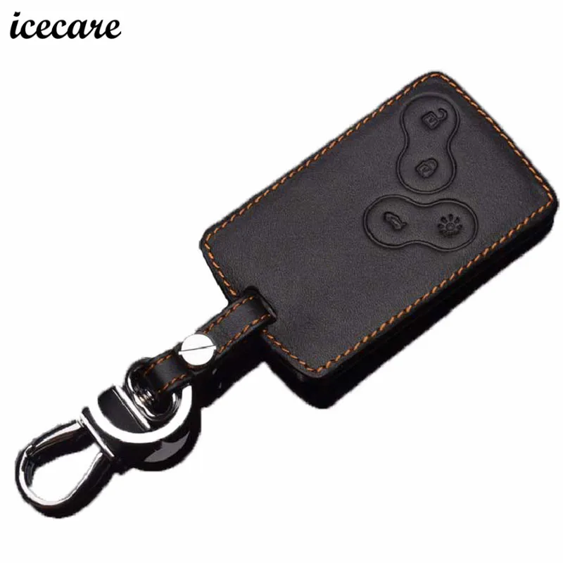 

Icecare Leather Key Case Cover Holder For Renault Megane 2 Clio 4 Scenic 2 Duster Logan 2 Laguna 2 Megane Sandero Trafic Captur