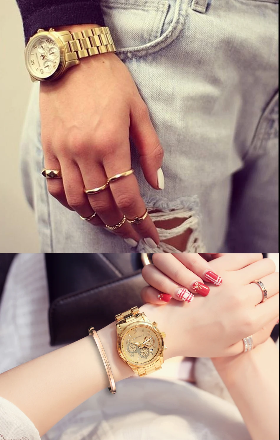 Классические женские часы из розового золота, Топ бренд, роскошные женские часы, деловые модные повседневные водонепроницаемые часы, кварцевые наручные часы с календарем