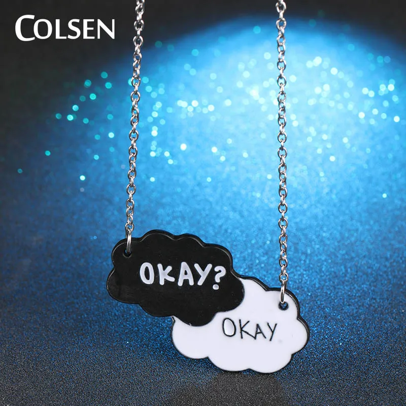 Colsen черный и белый Эмаль ожерелье мода девушку парня ювелирные изделия Новинка