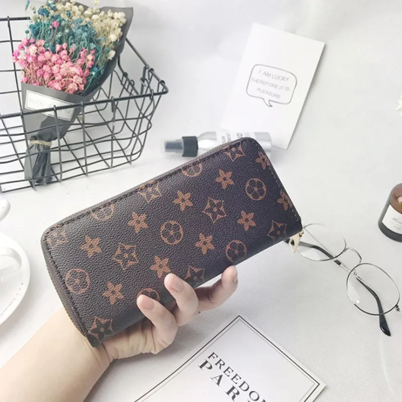 

Female Women Girls Luxury Card Holder Zipper Feminima Bolsa Vintage Coin Purse Long Scrub Bags Wallet Evening Clutch