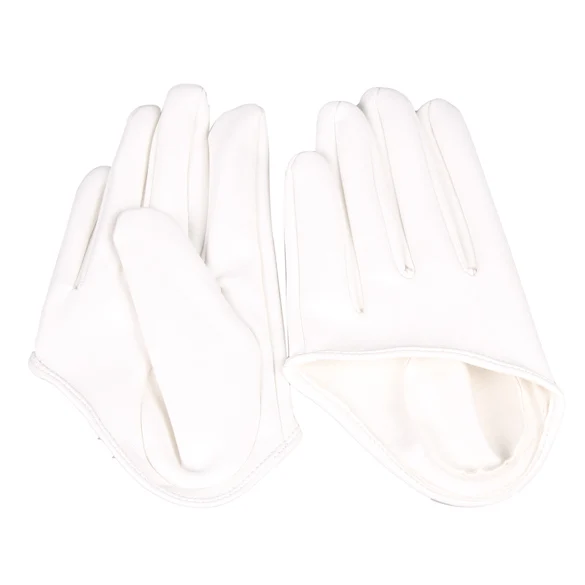 Высококачественные женские перчатки на половину ладони, варежки, плотные перчатки, имитация искусственной кожи, пять пальцев, одноцветные варежки A1 - Цвет: Белый