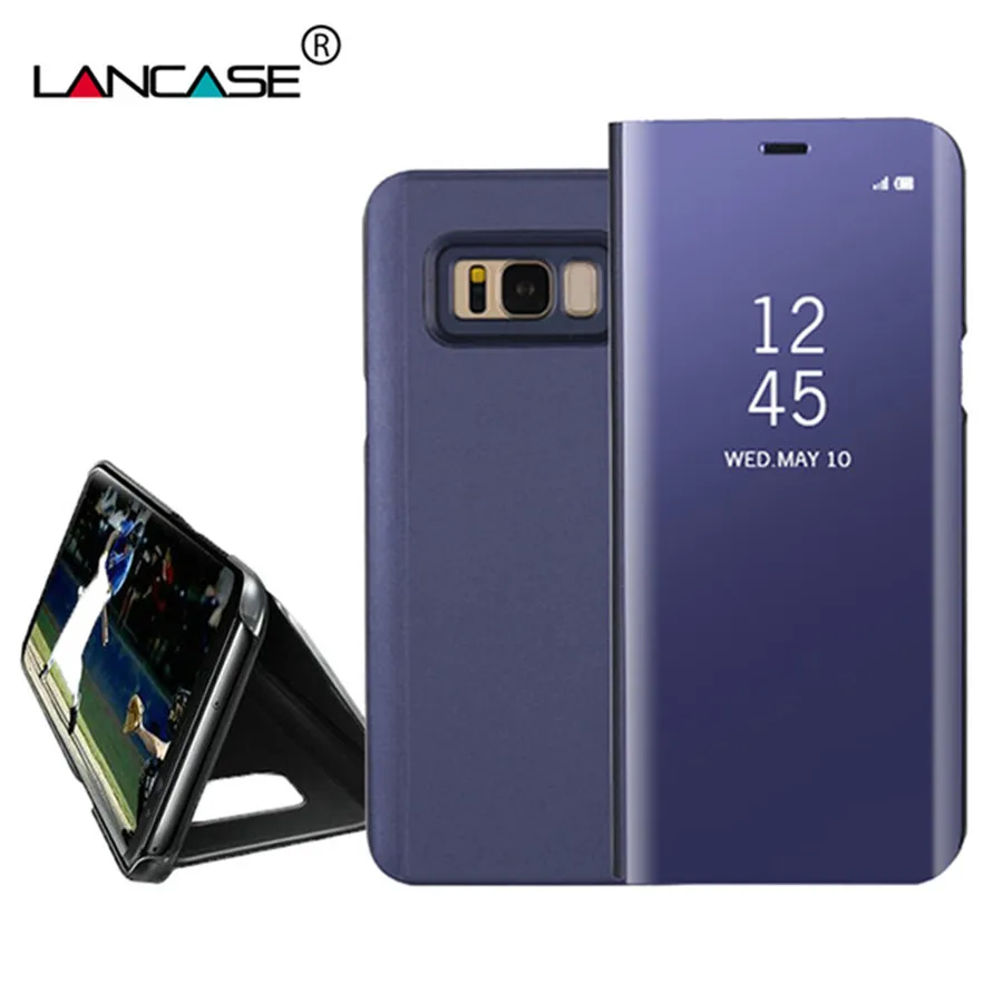 Кожаный чехол LANCASE для Samsung Galaxy A5 2017 зеркальный с умным покрытием откидная
