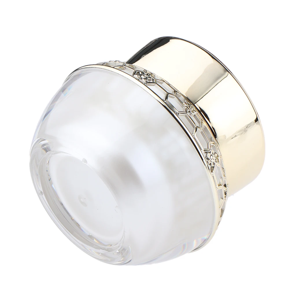 

Empty Acrylic Jar with Lids - Refillable Round Containers for Cosmetics, Lotions, Butters, Body/Sugar Scrubs & Others - BPA Free