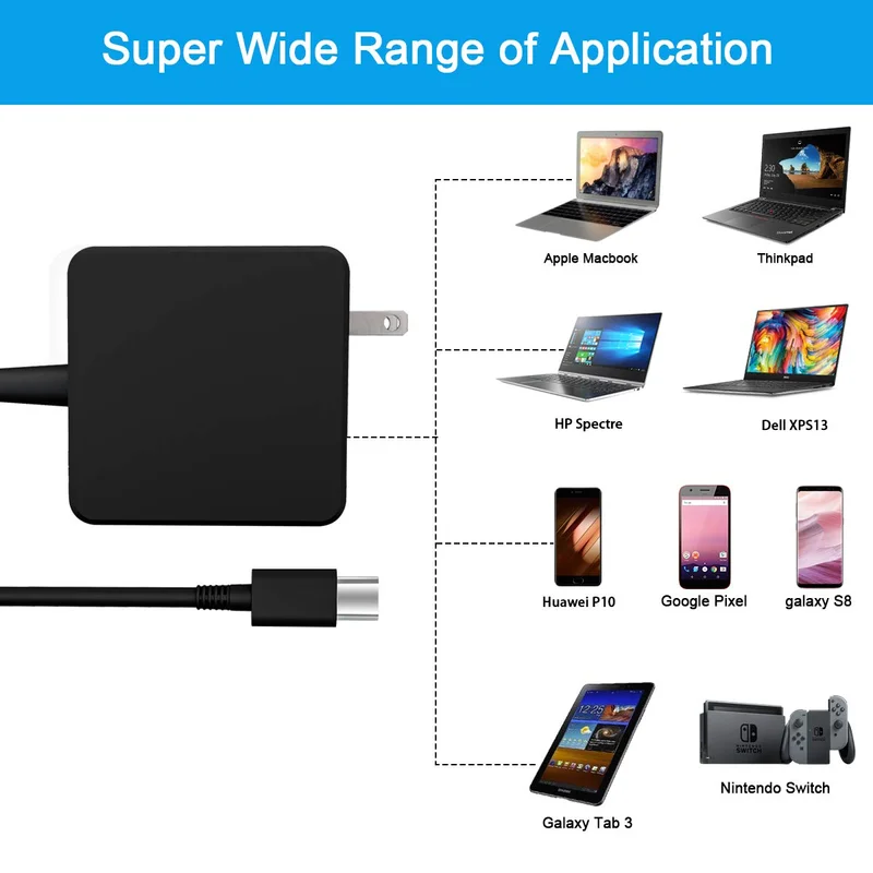 Адаптер питания Basix USB Type C для ноутбука 20 в 3 25 А 65 Вт мобильный телефон зарядное