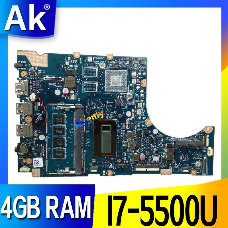 

TP300LAB mainboard For ASUS TP300LA TP300LAB TP300L laptop motherboard 100% Tested I7-5500U CPU 4GB RAM