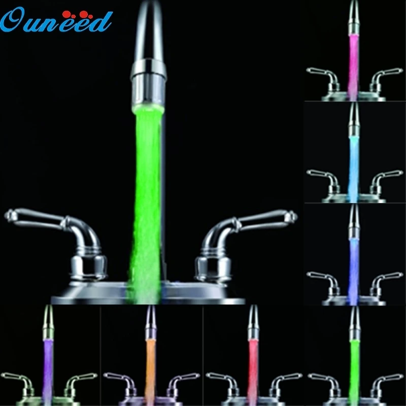 

Ouneed Shower Head Romantic 7 Color Change LED Light Shower Head Water Bath Home Bathroom Glow 1PC