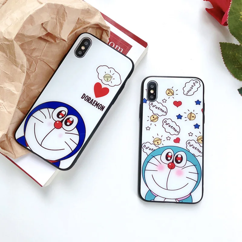 JiBan новый мультфильм закаленное Стекло мобильный чехол для телефона iPhone 6 S 7 8 Plus X