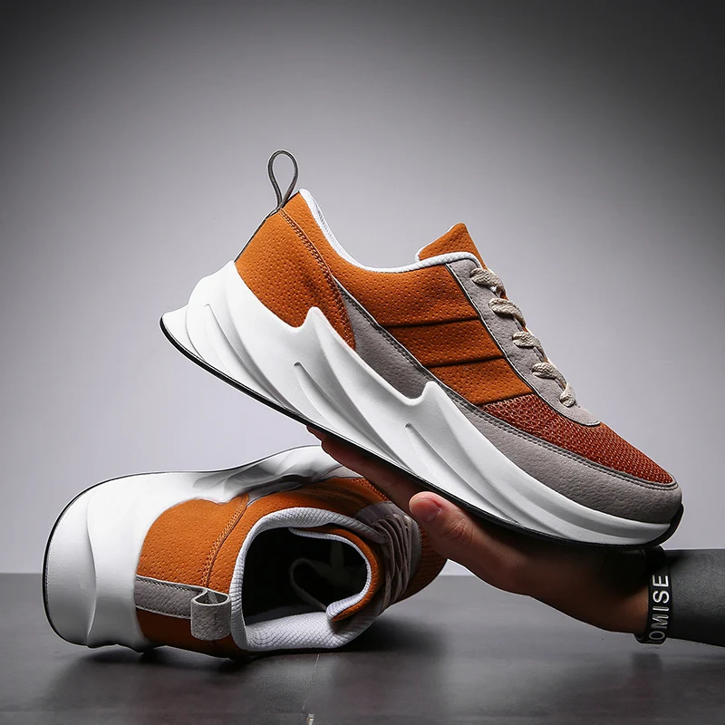 Модные уличные повседневные мужские туфли со шнуровкой; Разноцветные удобные мужские кроссовки из сетчатого материала; размеры 39-46; новые кроссовки