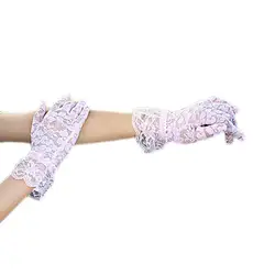 Солнцезащитные кружевные аксессуары открытые перчатки нежные кружевные жаккардовые перчатки с ажурным узором MUG88
