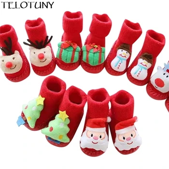 

TELOTUNY 2018 FASHION Newborn Baby Boys Girls Christmas Floor Socks Anti-Slip Baby Step Socks ZY20