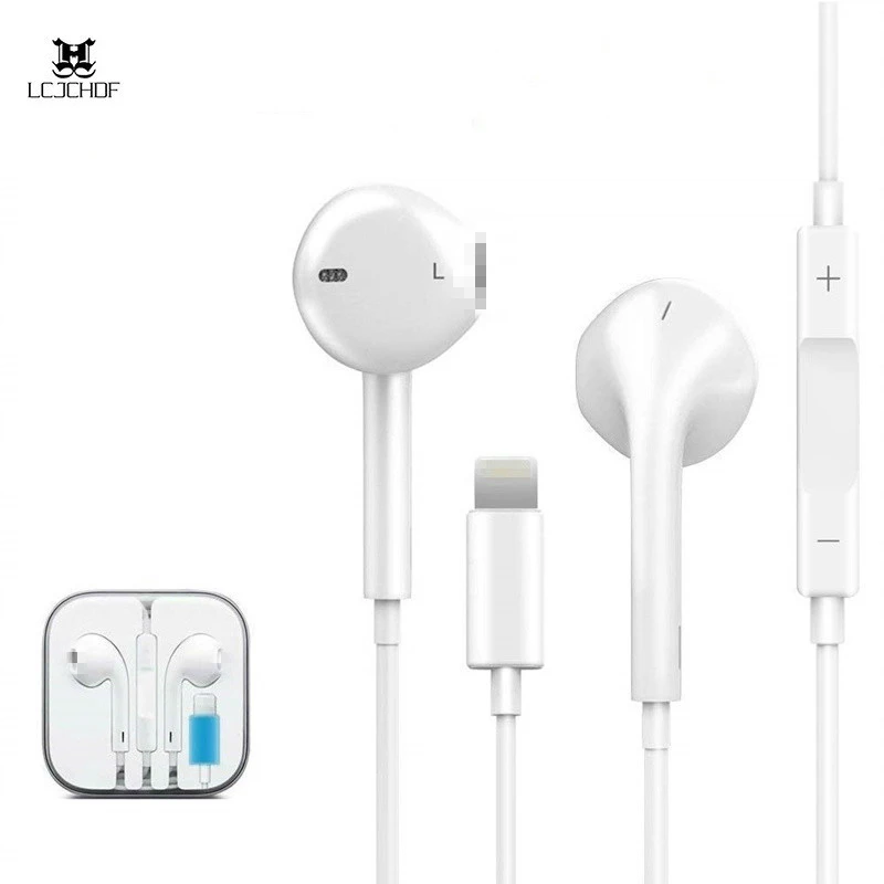 For Apple Iphone 7 8 Plus X Lightning Earphone With Mic Stereo Bluetooth For Iphone 8 7 Plus X Xs Max Xr 10 Ipod Wired Headphone