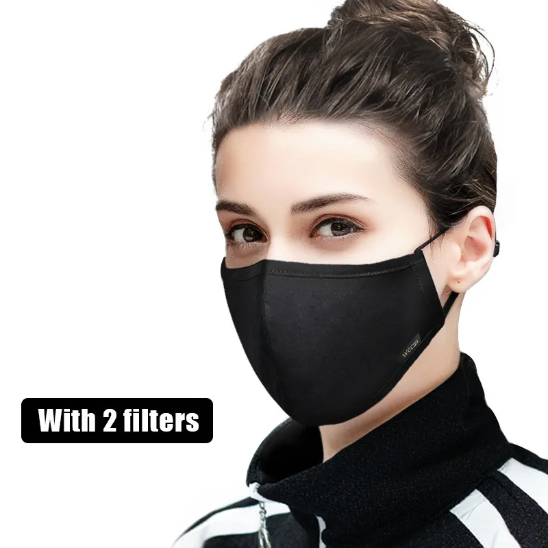 ZWZCYZ противопылевая маска для рта, хлопковая маска для лица, одноразовая многоразовая маска для рта, дышащая теплая Ветрозащитная маска - Цвет: Women-Black