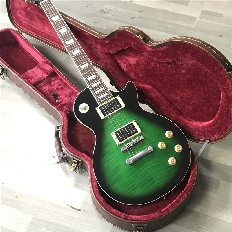 

2019 new arrival in stock green color electric guitar replica diy left handed lefty guitar kit guitare electrique peng0015