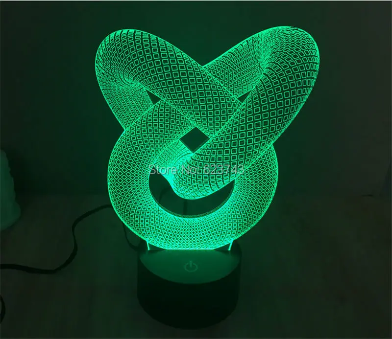 1 шт., 3D сменный цвет, спирализм, ночник, 3D светодиодный светильник для настроения, светодиодный светильник, декоративное освещение