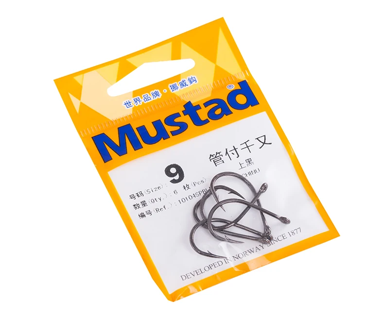 Mustad 10104, Высокоуглеродистая сталь, рыболовный крючок, крючок с колючкой, 1#-10#, удочка для приманки, морской Рыболовный аксессуар